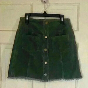 Mittoshop Green Button-Front Skirt